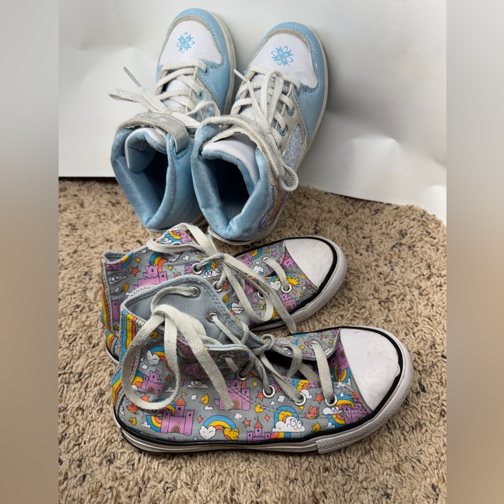 Converse chuck taylor and frozen high tops Shoes girls size 1 lot of 2